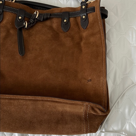 Miu Miu Brown Suede Shoulder Bag with Dark Brown Leather Accents - Picture 9 of 10